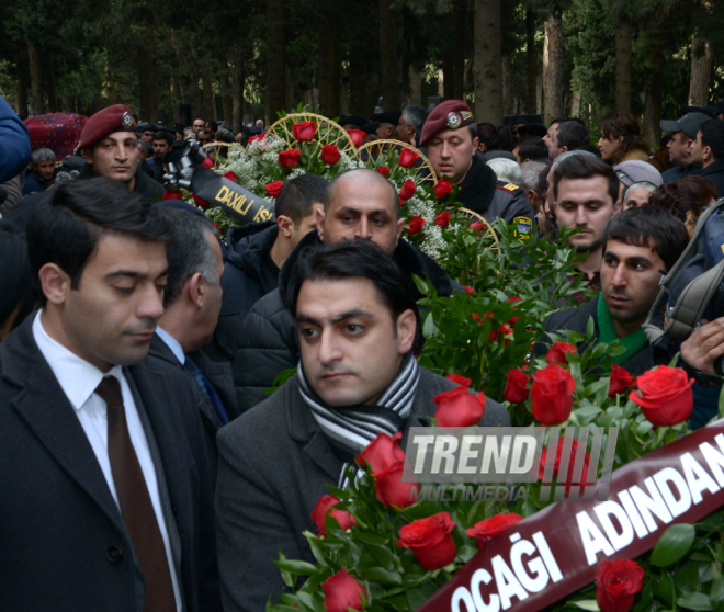 Farewell ceremony for people’s poet Zalimkhan Yagub.  Baku. Azerbaijan, 11 Jan. 2016